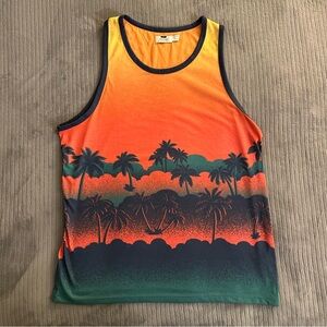 Topman Palm Trees Island Vacation Paradise Tank Top Size Large